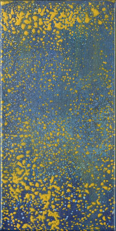 Jaune-or-métallique, acrylique sur toile, 40x20 cm, 2023